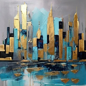 Ethereal Horizons: Arjun Teal Abstract Modern Wall Art