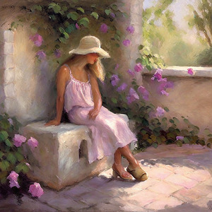 Elegance Personified: Girl In A Hat Wall Art