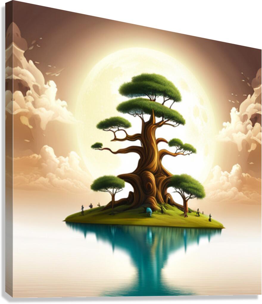 Wieco Art Extra Large Cloud Tree Abstract Landscape Canvas Print Set Canvas Print