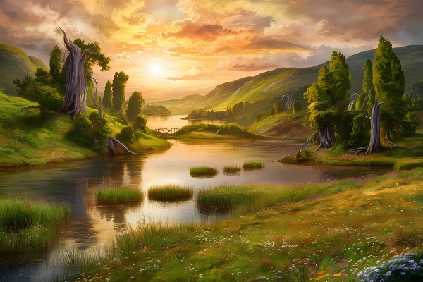 large-scale landscape painting  Print