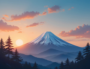 Serene Landscape Inspired by Traditional Japanese Art