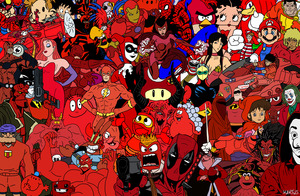 Rassemblement de Personnages  Rouge