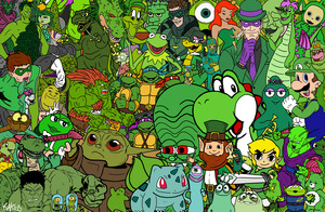 Rassemblement de Personnages  Vert