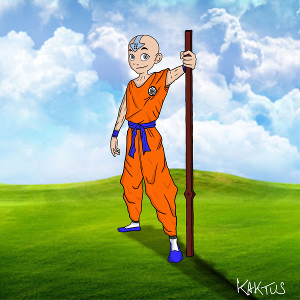 Aang en krilin Print