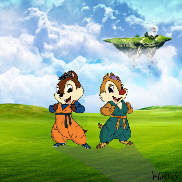 Tik et Tak en Trunks et Goten Print