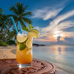 A refreshing cocktail in a tall glass 