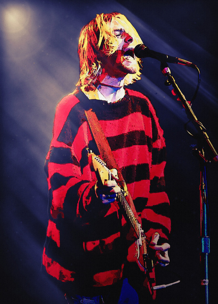 Kurt Cobain Red Jacket Print