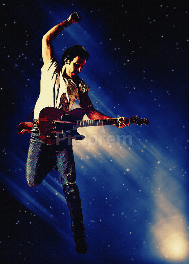 Bruce Springsteen jump Live Concert by Gunawan Rb Wall Art