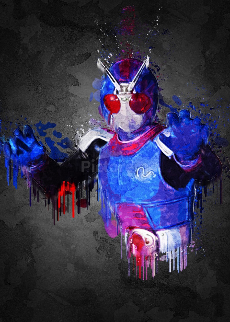 Kamen Rider Black RX bio Abstract Painting by Gunawan Rb Wall Art