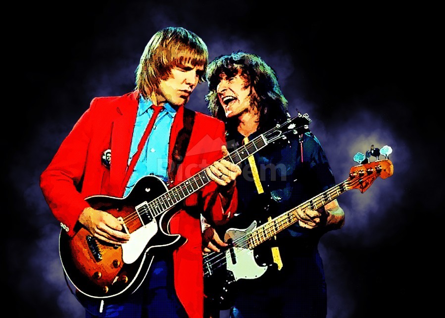 alex lifeson and Geddy Lee Live Concert Band Rush by Gunawan Rb Wall Art