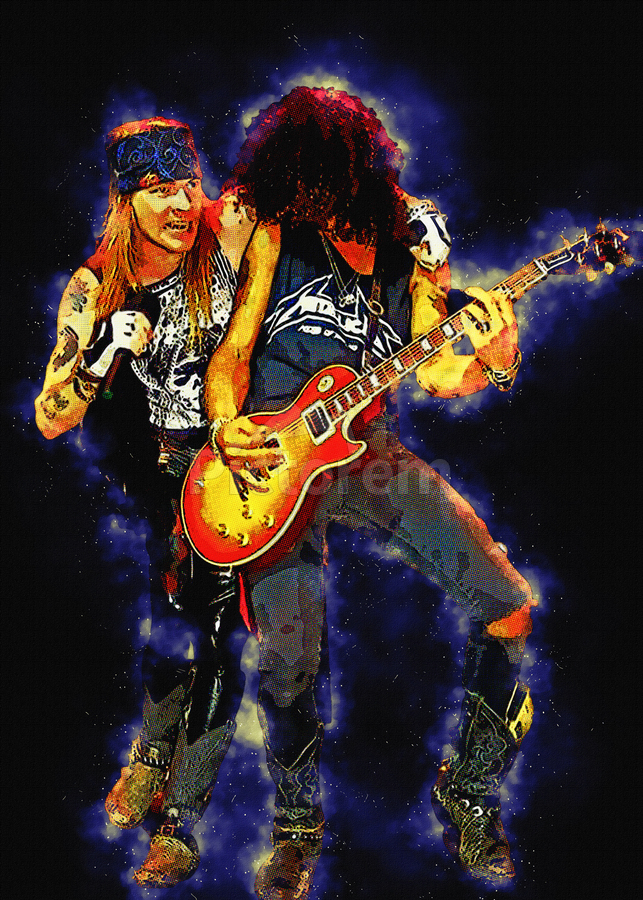 axl roses Slash by Gunawan Rb Wall Art
