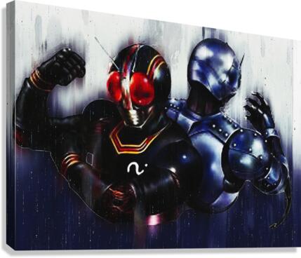 Kamen rider black and Shadow Moon Painting by Gunawan Rb