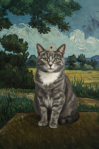 Impressionist Grey Cat
