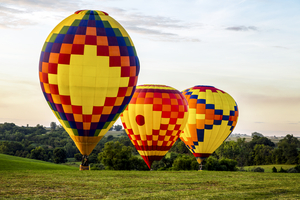 Colorful balloons land at the National Balloon Classic
