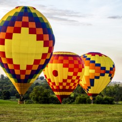 Colorful balloons land at the National Balloon Classic