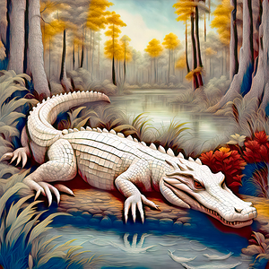 ALBINO GATOR......VELVET ABSTRACT