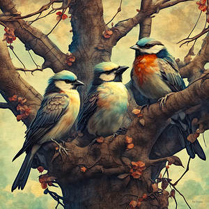 BLUE CRESTED SPARROWS