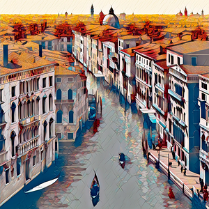 VENICE ROOFTOPS......VELVET ABSTRACT SG