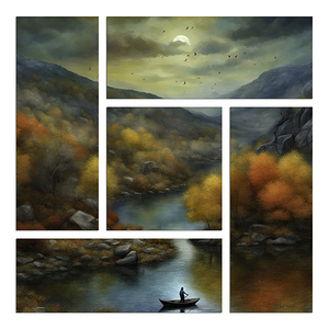 ZIG ZAG RIVER  5 PANEL