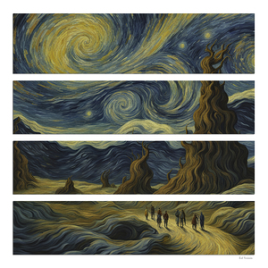 GOGHING DOWN THE ROAD 4 PANEL PANO