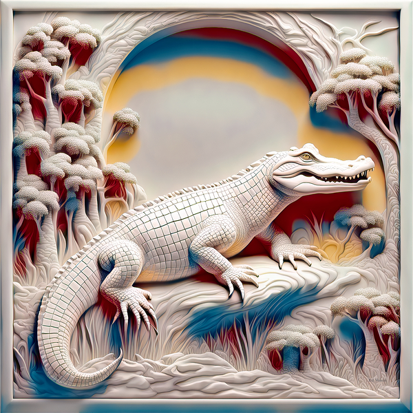  ALBINO 3D GATOR......VELVET ABSTRACT by Digicam
