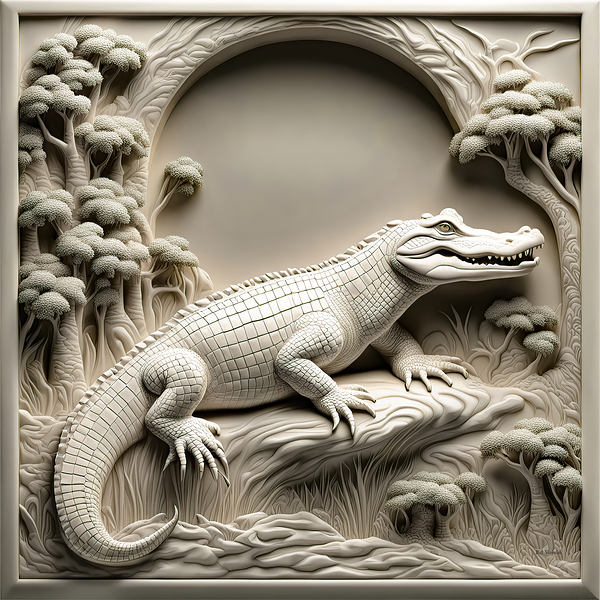 ALBINO 3D GATOR by Digicam