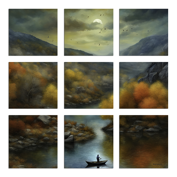 ZIG ZAG RIVER.  9 PANEL by Digicam