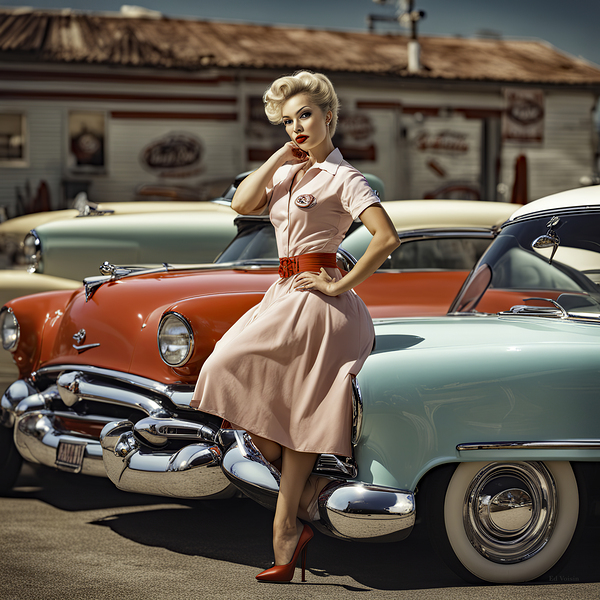 50s PIN UP GIRL   Print