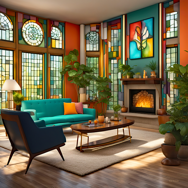 MID CENTURY MODERN LIVING ROOM II by Digicam