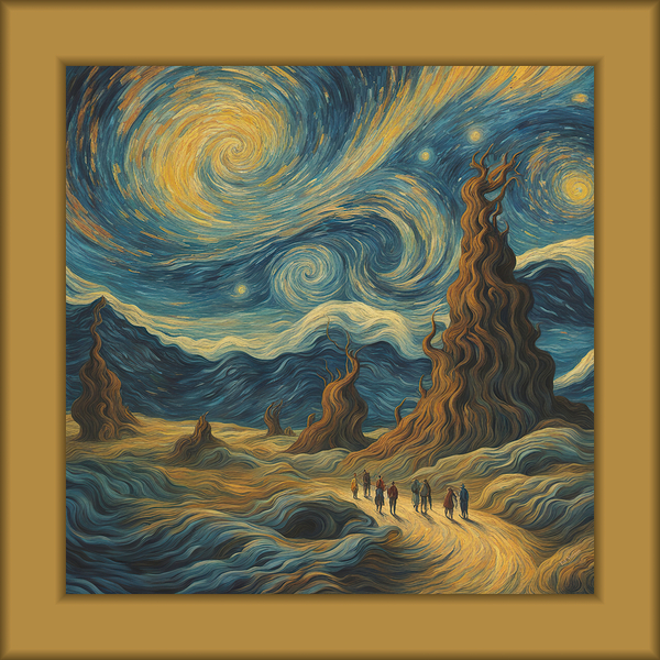 GOGHING DOWN THE ROAD GOLD Print