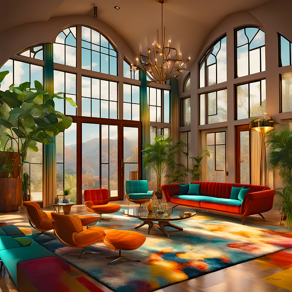 MID CENTURY MODERN LIVING ROOM by Digicam