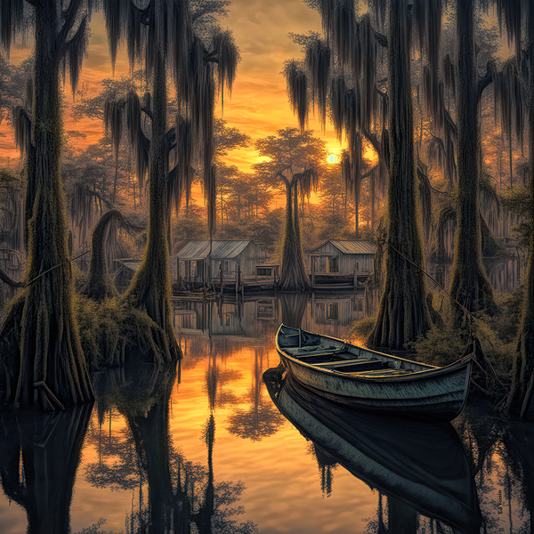 ACROSS DA BAYOU Print