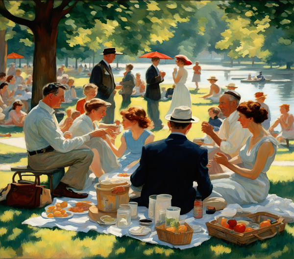 PICNIC AT THE LAKE Print