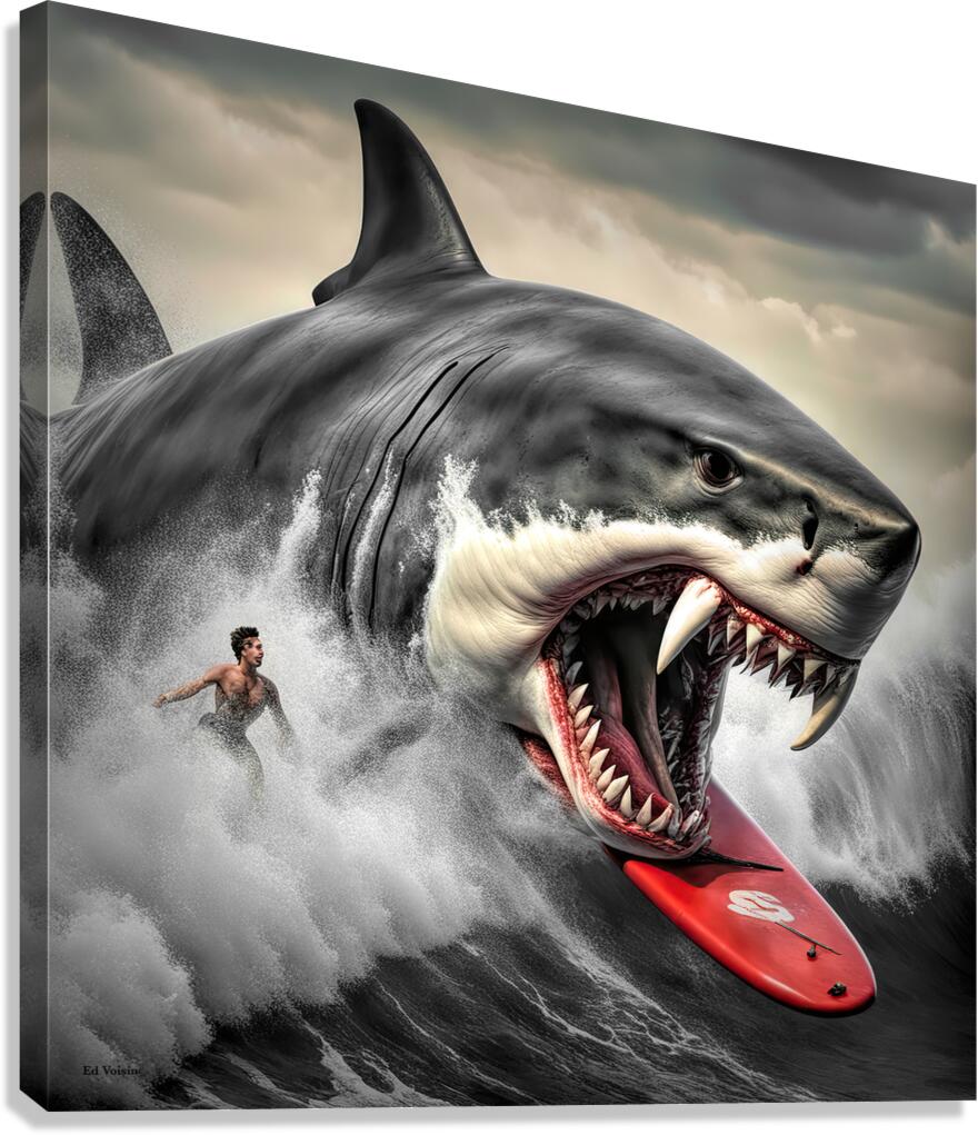 GREAT WHITE VAMPIRE.  SELECTIVE COLOR Canvas Print