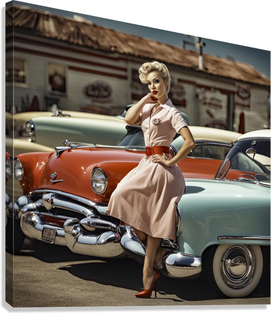 50s PIN UP GIRL   Canvas Print