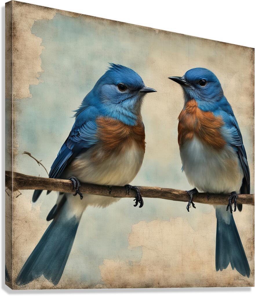 BLUEBIRDS Impression sur toile