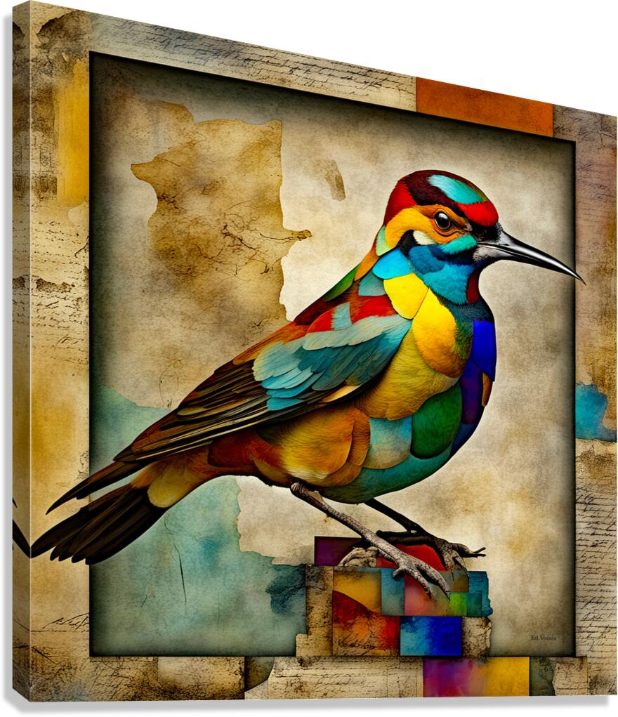 BIRD OF MANY COLORS 3D Canvas Print