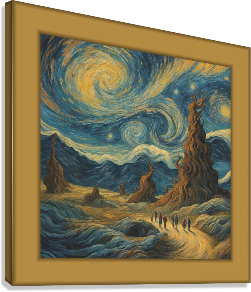 GOGHING DOWN THE ROAD GOLD Canvas Print