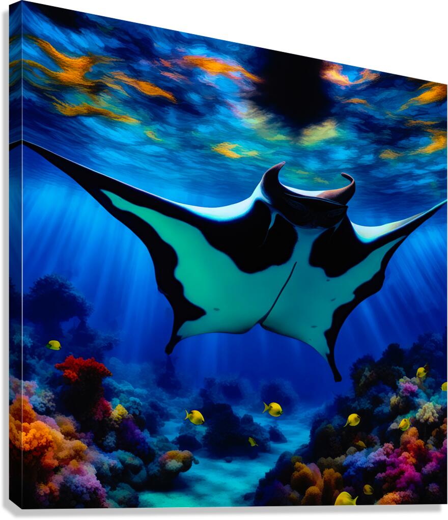 MANTA RAY PAINITING  Canvas Print
