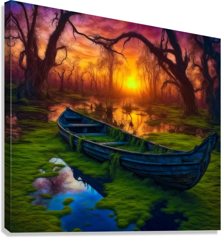 BLUE PIROGUE Canvas Print