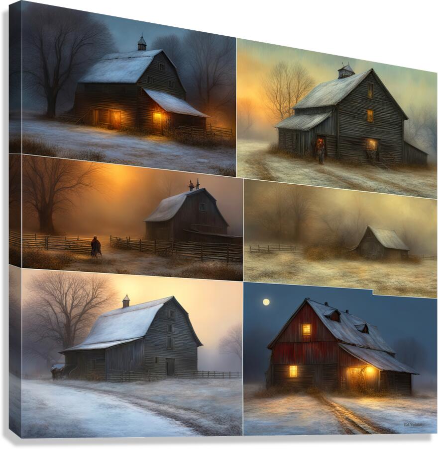 BARN COLLAGE Canvas Print