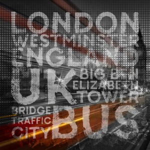 Graphic Art LONDON Westminster Bridge Traffic