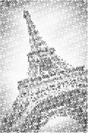 Typographic Art | PARIS Eiffel Tower 