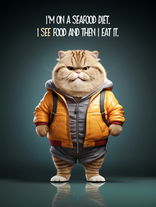 FUNNY CAT Seafood Diet
