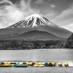 Charming Lake Shoji with majestic Mount Fuji | colorkey 