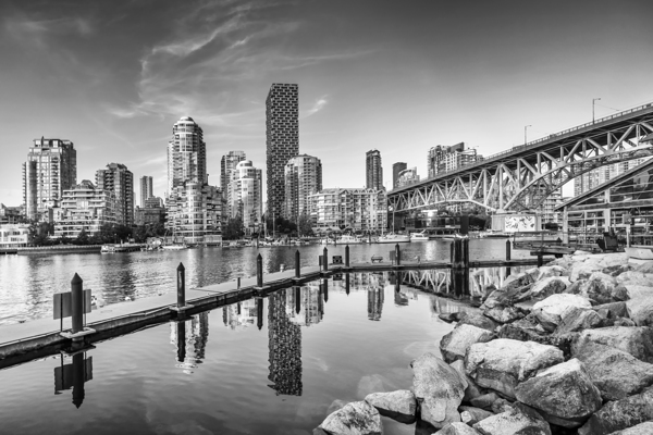 Vancouver impression of Granville Island | Monochrome Print