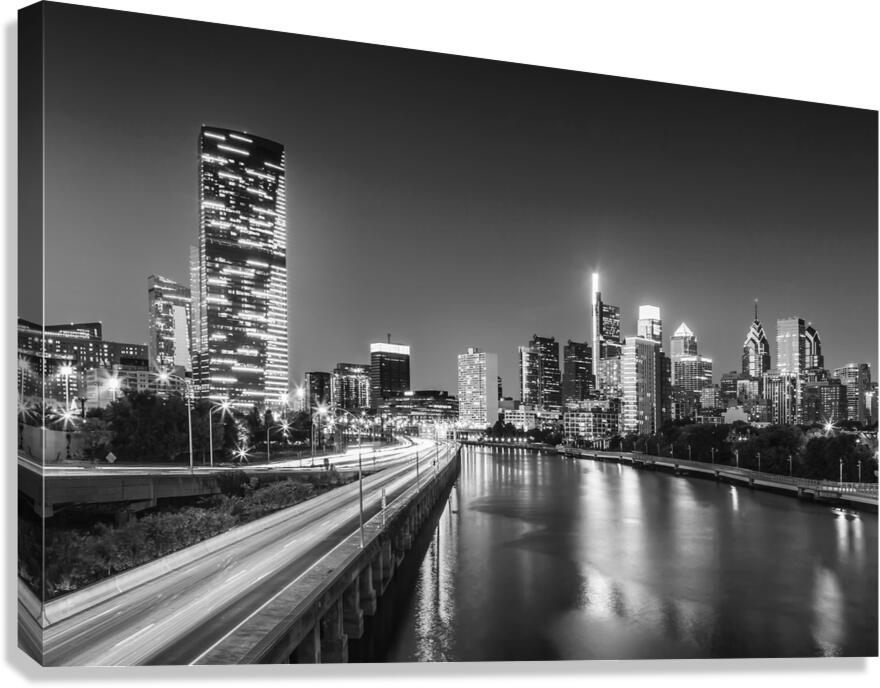 Dynamic Philadelphia | Monochrome Canvas Print
