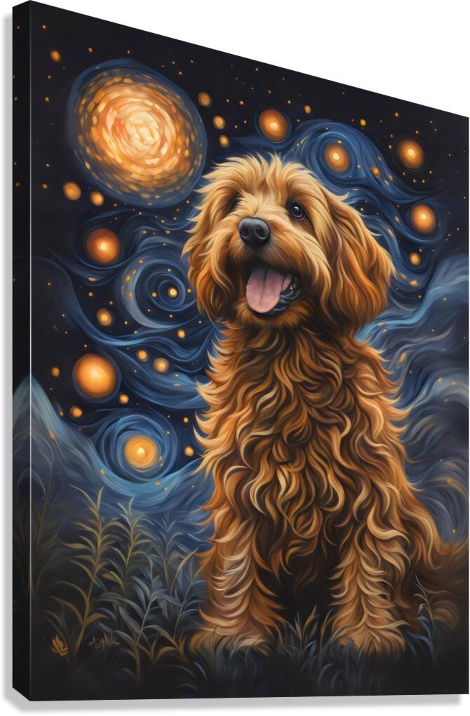 cavapoo wall portrait Canvas Print