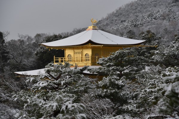 Kyoto Kinkaku-ji in snow Print