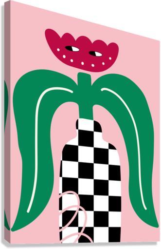Checker Vase Canvas Print